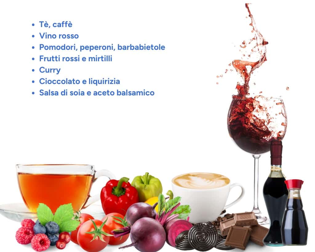 Alimenti e medicinali che macchiano i denti 2 Cibi e bevande che macchiano i denti